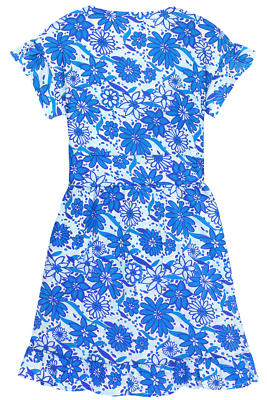 blue tropical print dress Cobalt Tropical Print Sleeveless Maxi Dress