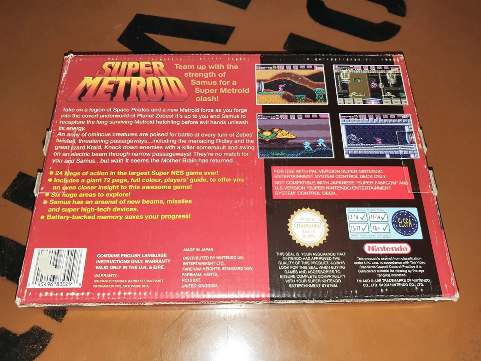 ## Super Metroid for Nintendo Snes / super nintendo - UK Big Box Version ## - Image 2 of 4