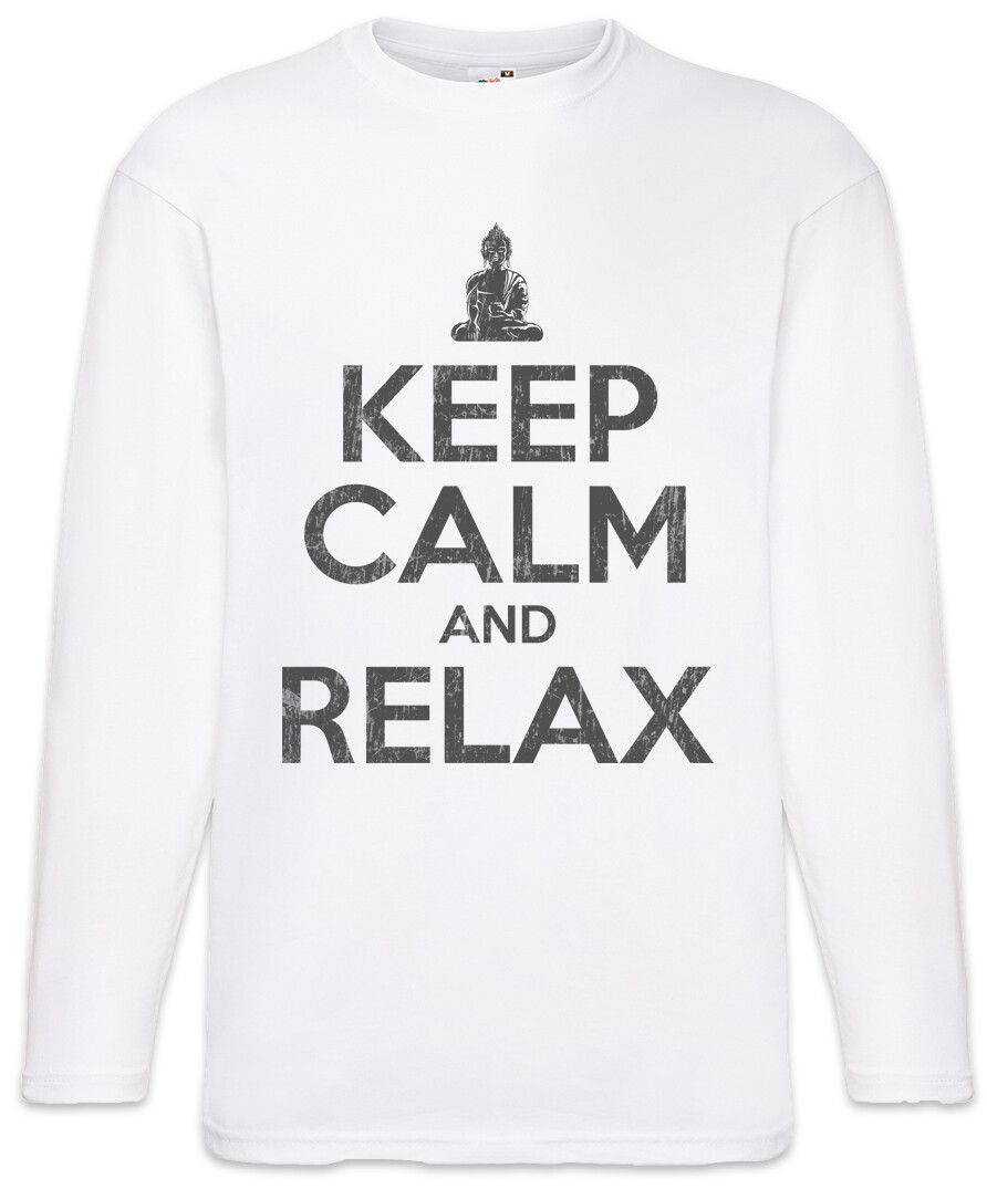 ALTRA Keep Calm And Relax Herren Langarm T Shirt Fun Sleep Sleeping Schlaf Schlafen