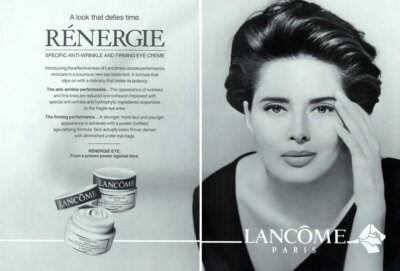 1992 Lancome Isabella Rossellini beauty vintage 2-page MAGAZINE AD