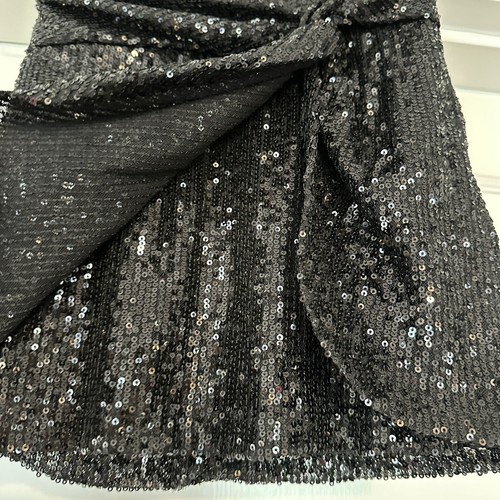 Gianni Bini Skirts Girls S Black Sequin Wrap Short Mini Holiday Tis The Season - Picture 5 of 9