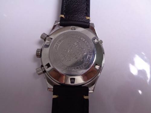 Citizen Chronograph Mens Watch Day/Date Gray Dial Left Button Leather Automatic - Picture 8 of 10