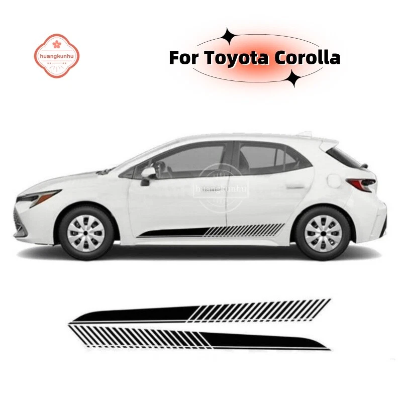 For Toyota Corolla Car Vinyl Decals Graphics Side Door Stripe Sticker 2PC Custom — 第 2/4 张图片