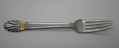 Gorham 18/8 Japan Stainless 8'' Salad Fork HTF Adria Gold Golden Free Ship