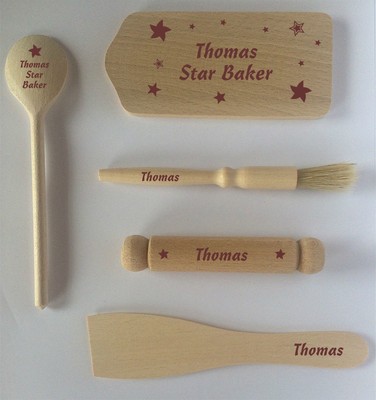 kids personalised baking set