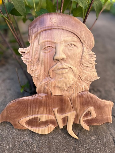 Ernesto Che Guevara Cuban Argentinean Revolutionist Wood Carving Picture Panno - Picture 20 of 24
