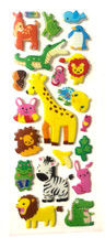  73 Baby Jungle Animals Bird Puffy Sticker Sheet Gift Character Kid Star Reward