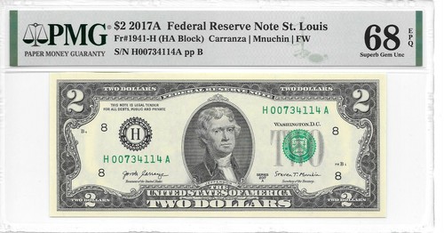 2017A St. Louis $2 FRN (HA Block) PMG 68 EPQ Superb Gem Uncirculated - Picture 5 of 14