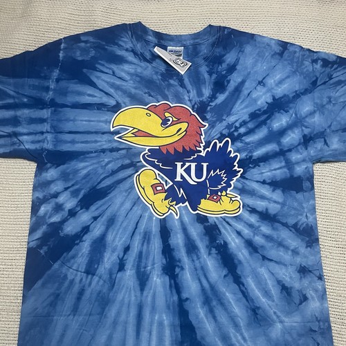 Big Jay UNIVERSITY OF KANSAS JAYHAWKS Large T-Shirt TIE DYE Basketball Football