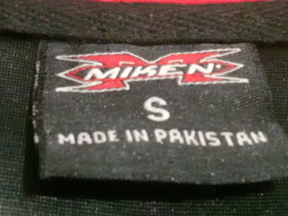 Sudadera/sudadera con capucha negra y roja vintage Miken para hombre talla S, softbol béisbol Foto 3 de 4