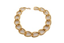 Women Gold Metal Textured Chain Chunky Link Boot Bracelet Shoe Chic Style Band