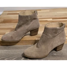 Sole Society Riverr Women's Brown Leather Block Heel Ankle Boots Size 8.5