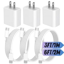 20W PD Fast Charger Block USB Charging Cable For iPhone 14 13 12 11 Pro Max XR 8