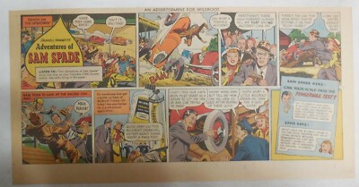 Wildroot Cream Hair Tonic Ad: The Adventures of Sam Spade ! 1940's 7.5 x 15 inch