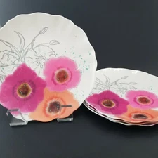 Set of 4 Zak! Sara Rose Melamine Dinner Plates 10"