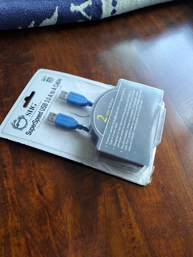 USB 3.0 6Ft Super Speed Type A Cable - Male to Male blue cable NEW - Picture 3 of 8