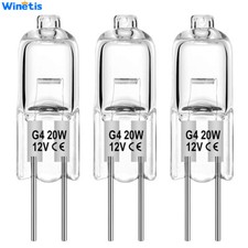3Pcs Bulbs 12V Volt 20W 20 Watt Type JC Base G4 Light Bulbs Clear Lens Bi-Pin