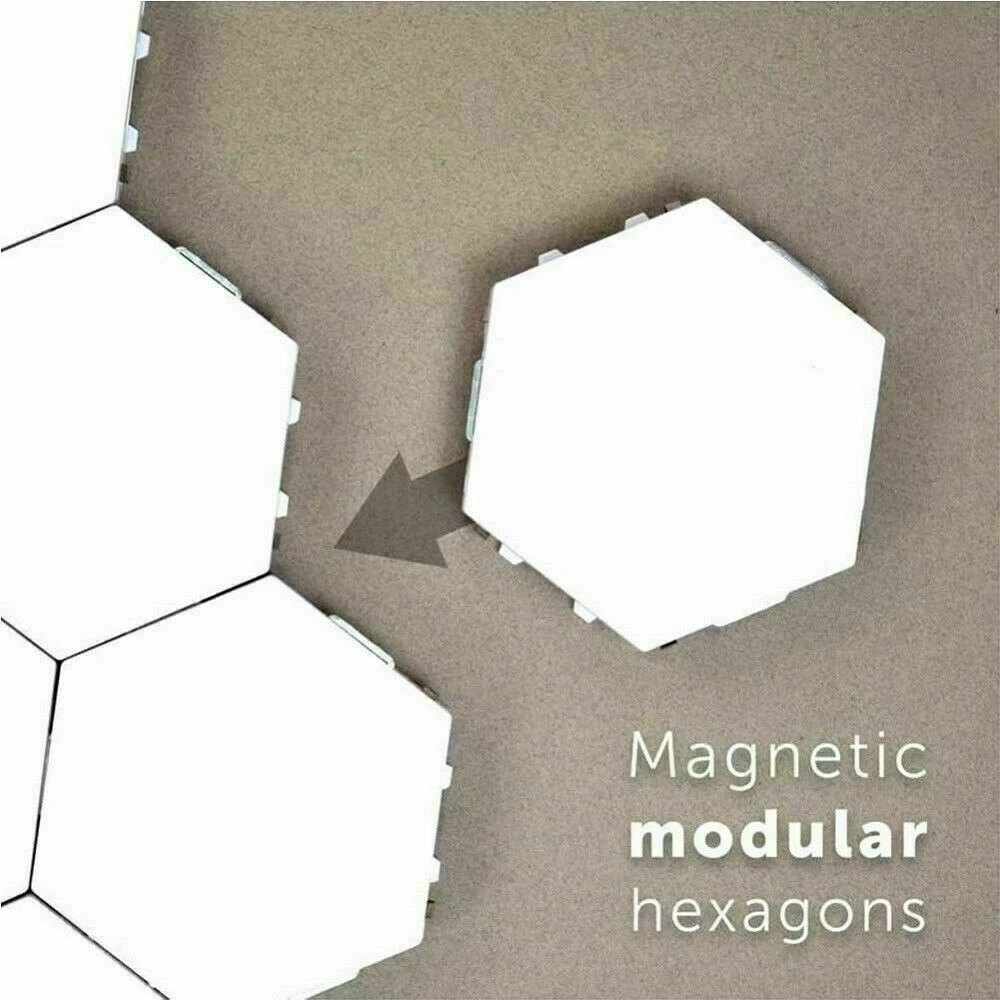 Touch sensitive Magnetic modular hexagonal LED wall lamp Multicoloured Lighting