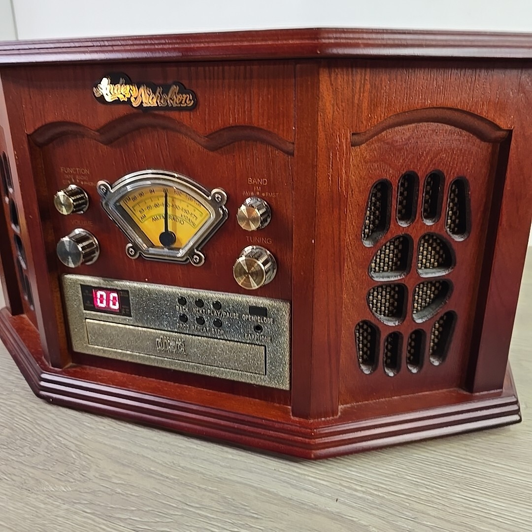 Anders Nicholson Wood Turntable Cassette Cd Stereo System AM/FM
