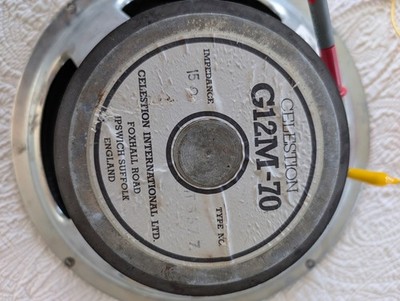 Vintage Celestion G12M-70 guitar instrument 1990's HEMP recone