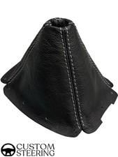 Schwarze Leder Schaltsack Für Mazda MX-5 NA Miata Mk1 1989–1997 Weiße Naht