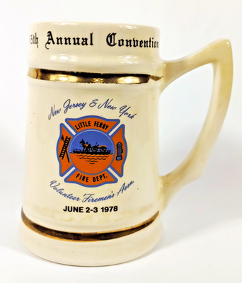 ceramic beer stein of 15th Annual Convention of the NJ and NY volunteer firemen