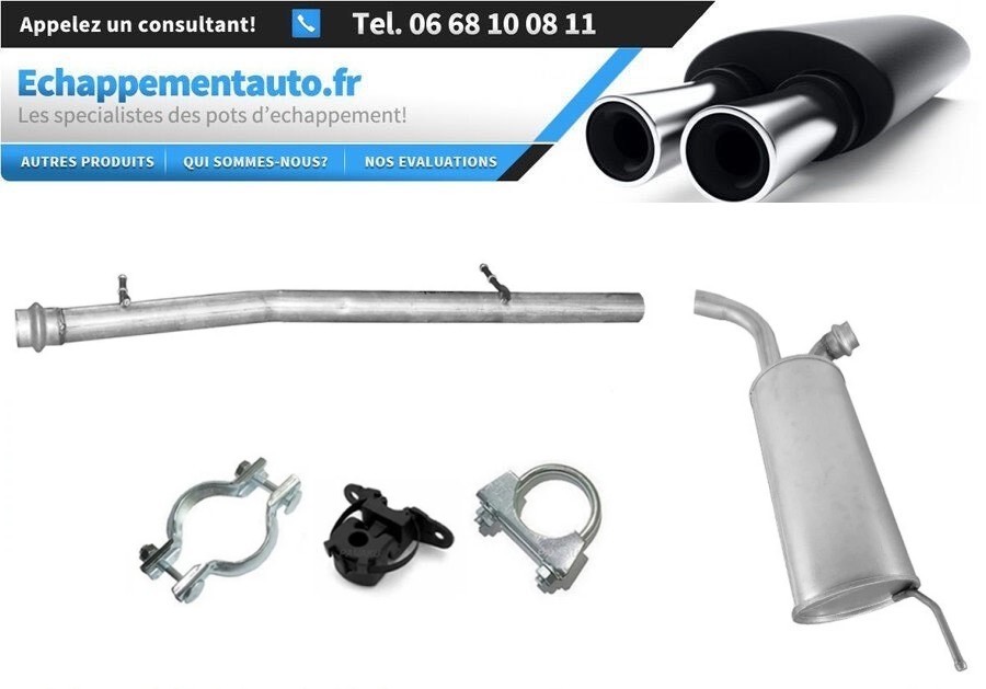Échappement Citroen C8 2.0 HDi kit pot d'échappement terminal avec éléments de suspension 06-09