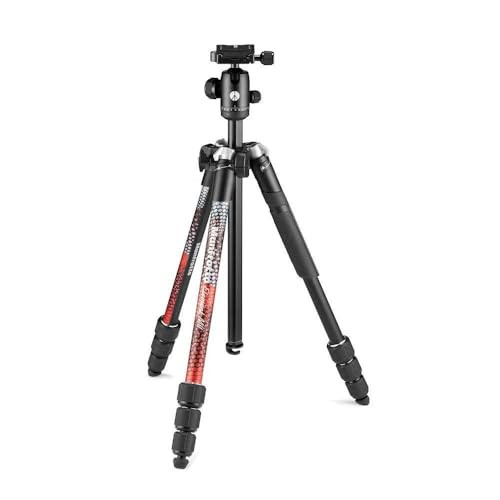 New Manfrotto Aluminum 4-Section Tripod Kit Red Manfrotto Element MII - Picture 1 of 1