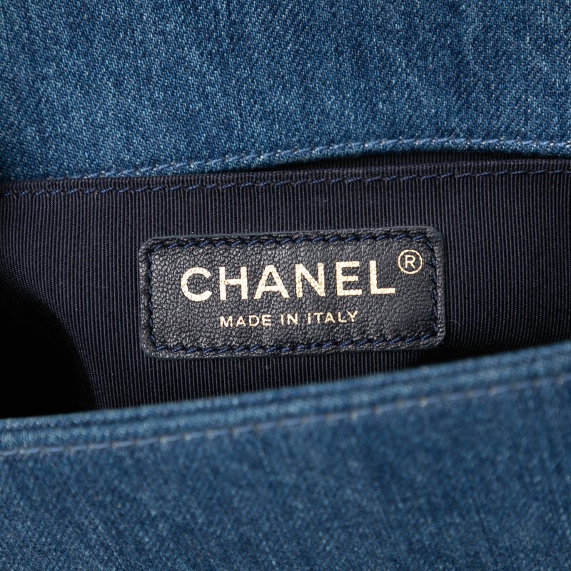 Chanel Boy Patchwork Chain Shoulder Bag Denim r0_… - image 5