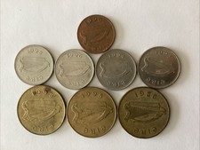 Ireland 1986-1998 1 Penny, 10 Penny (4), 20 Penny (3) 8-Coins See Description