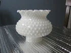 Vintage Hobnail Milk Glass Scalloped Lamp Shade 2-7/8" Fitter Farmhouse Cottage