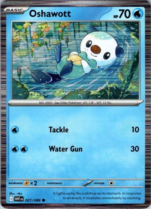 Pokemon SV Black Bolt White Flare 021/086 Oshawott Holo Poster