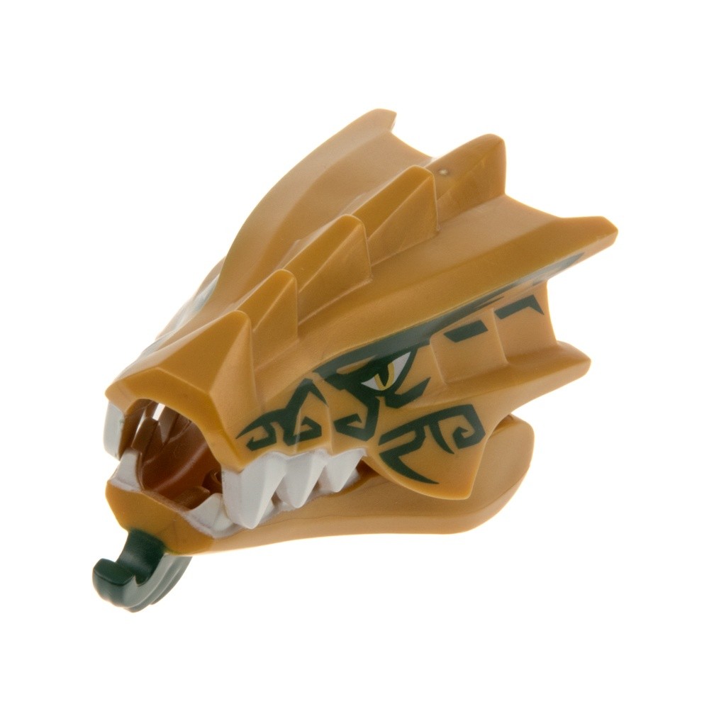 1X Lego Dragon Head Ninjago Gold Teeth White Upper/Lower Jaw 40934pb01 40933pb01