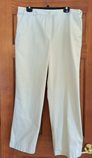 LL Bean Pants 100 Cotton Twill Chinos Beige Classic Fit Women's Size 18 Regular