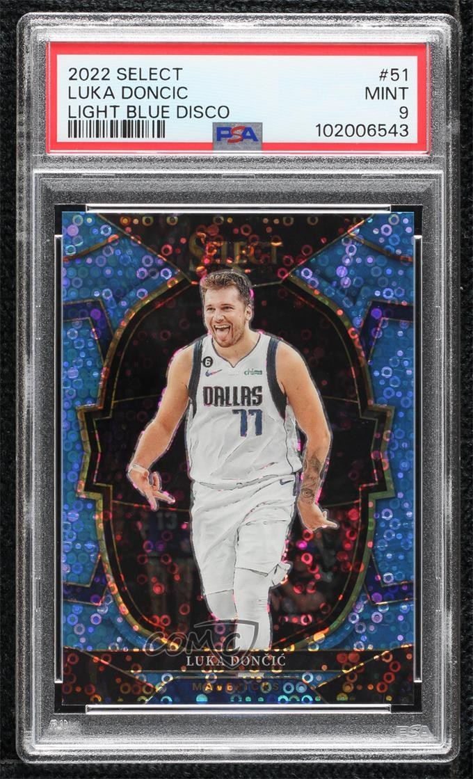 2022-23 Select Concourse Light Blue Disco Prizm 46/99 Luka Doncic PSA 9 MINT 3u4