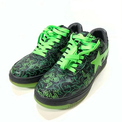 Used Men's A Bathing Ape Razer Neon Camo Bape Sta Sneakers 162