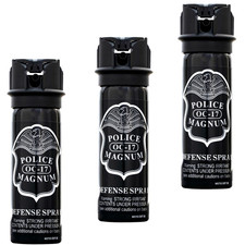 3 POLICE MAGNUM Pepper Spray 3oz Flip Top Safety FOGGER Self Defense Security