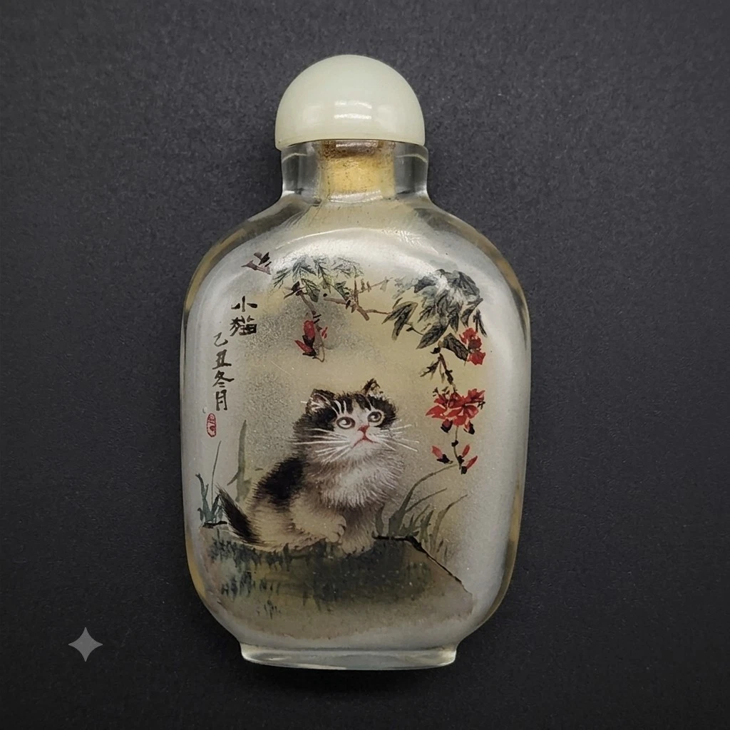 猫とリスの絵柄 內絵鼻煙壺 可收藏中国鼻烟壶(1900-现在) | eBay