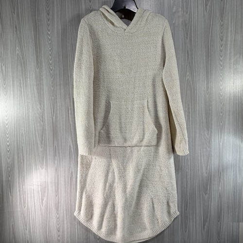 Softies Marshmallow Cozy Lounger Hooded Gown Heather Cream Ivory Women’s Size M