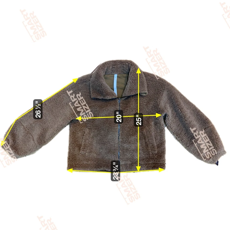Chaqueta Lululemon Cremallera So Sherpa Marrón Chocolate Cordón Peluche TALLA 8 #1094 Foto 4 de 4