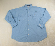 Columbia Shirt Mens Extra Large Blue Super Bahama Button Up PFG Long Sleeve
