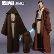 Star Wars Obi Wan Kenobi Jedi Master Cosplay Costume Cloak Tunic Robe Full Set