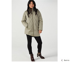 QVC Centigrade Water Resistant 3 in 1 Padded Hooded Long Coat Size XS Sage BNWT