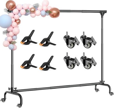 Backdrop Stand, 10x7 FT Backdrop Stand for Parties with Wheels, Moveable and Adj