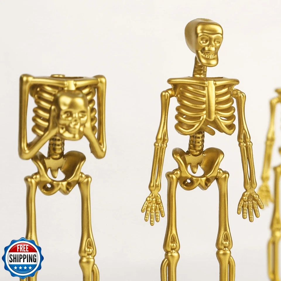 Suministros de fiesta de Halloween CEREZA ORIENTAL - Trofeo esqueleto de mejor disfraz dorado Foto 3 de 4