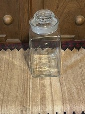 VINTAGE GLASS DAKOTA APOTHECARY CANDY STORE JAR GROUND LID AND NECK 11" TALL
