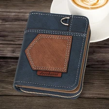 Mens RFID Blocking Leather Wallet Credit Card ID Holder Zipper Purse Waterproof