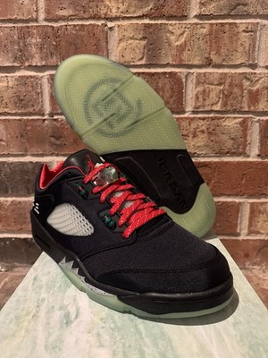 New 11 Nike Air Jordan 5 V Low Retro Clot Black Classic Jade Red DM4640-036 Men