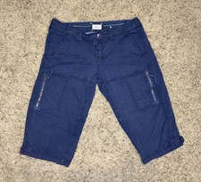 AMERICAN EAGLE Navy Cargo Capri Pants Low Rise Y2k 90s Street Sz 6 30x15