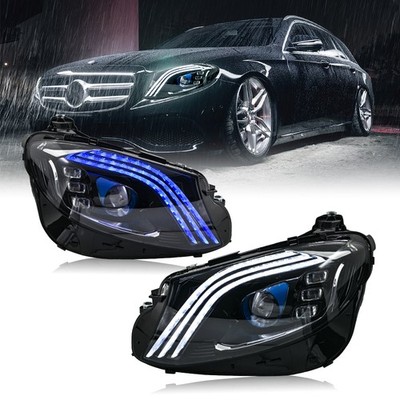 LED Headlights For 2016-2021 Mercedes Benz E-Class W213 Head lamp Blue Animation